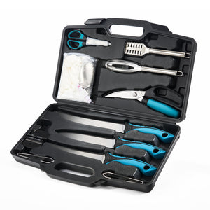 Fishing Curved Flex Fillet Knife Set, 7" & 9" Filet Knife, 7" Boning Knife, 13 pieces