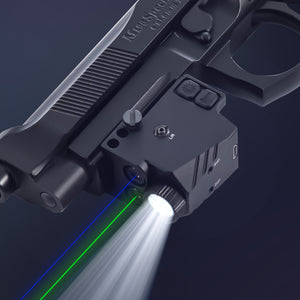 Compact Handgun Green Blue Laser Sight with 500 Lumen Flashlight