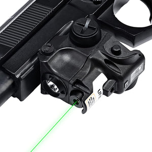 Green Laser Sight Flashlight Combo with 80-100 Lumen LED Flashlight