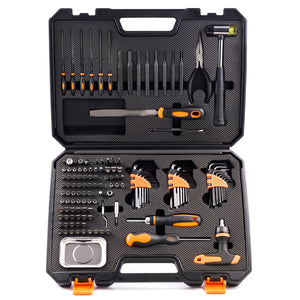 All-in-one Screwdriver Repair Kit Maintenance Toolset with Files, Hex Key Set, Pin Punches, Set of 138 Pieces